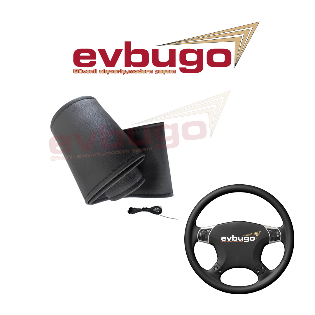 DİKİŞLİ DİREKSİYON KILIFI SİYAH DÜZ (PEDSİZ)