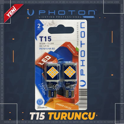 PHOTON T15 WY16W 12 24V AMBER EXCLUSIVE SERIE 2Lİ BLISTER