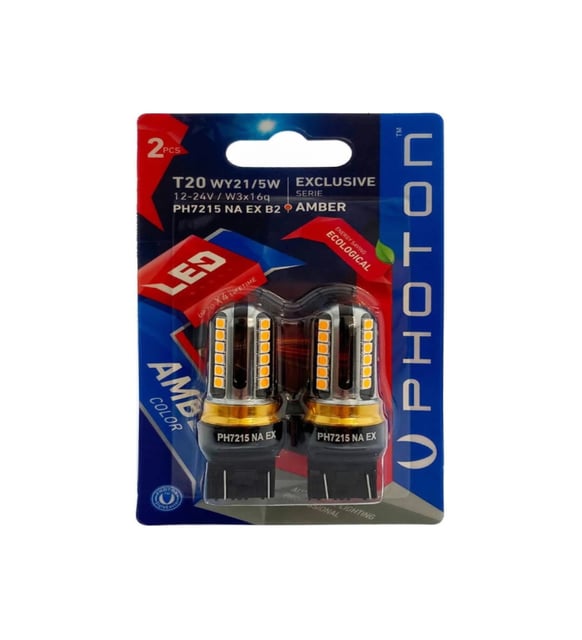 PHOTON T20 W21 5W AMBER 12V 24V LED 2Lİ BLİSTER