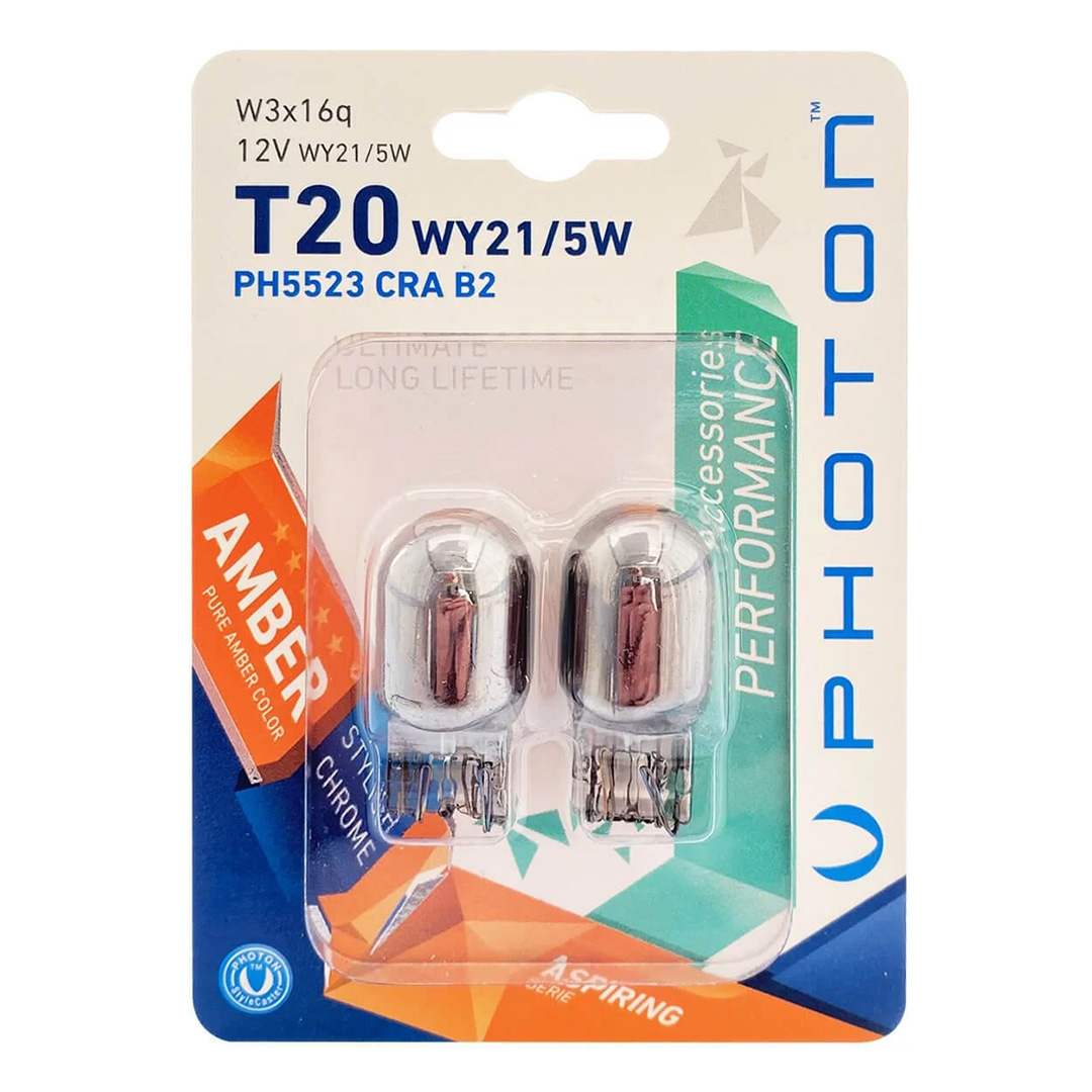 T20 CHROME WY21 5W 12V NATURAL AMBER BLISTER AMBALAJ