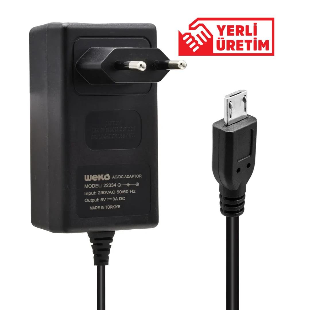 Weko Weko 5 Volt - 3 Amper Micro Usb Uçlu Priz Tipi Adaptör