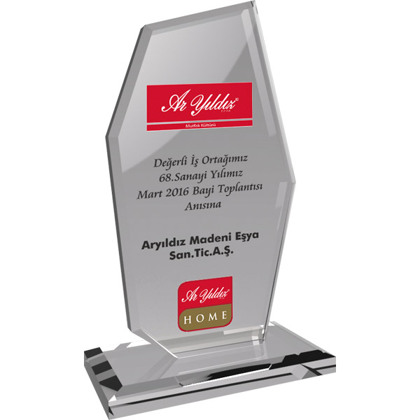 KPL-7689 Kristal Plaket [ Şeffaf ] [ 12 x 21 cm ]