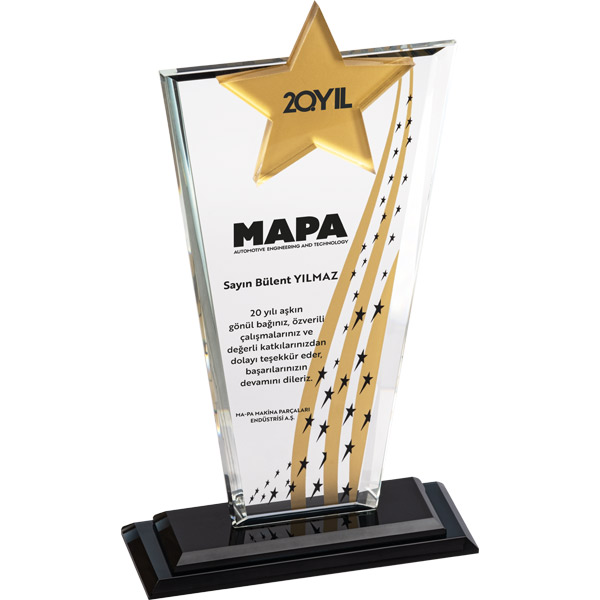 KPL-7717 Kristal Plaket [ 12 x 30 cm ]