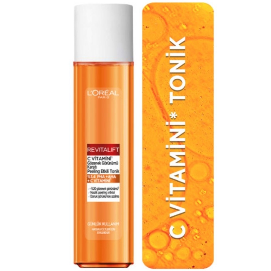Loreal Paris Revitalift C Vitamini Gözenek Görünümü Karşıtı Peeling Etkili Tonik 180ml