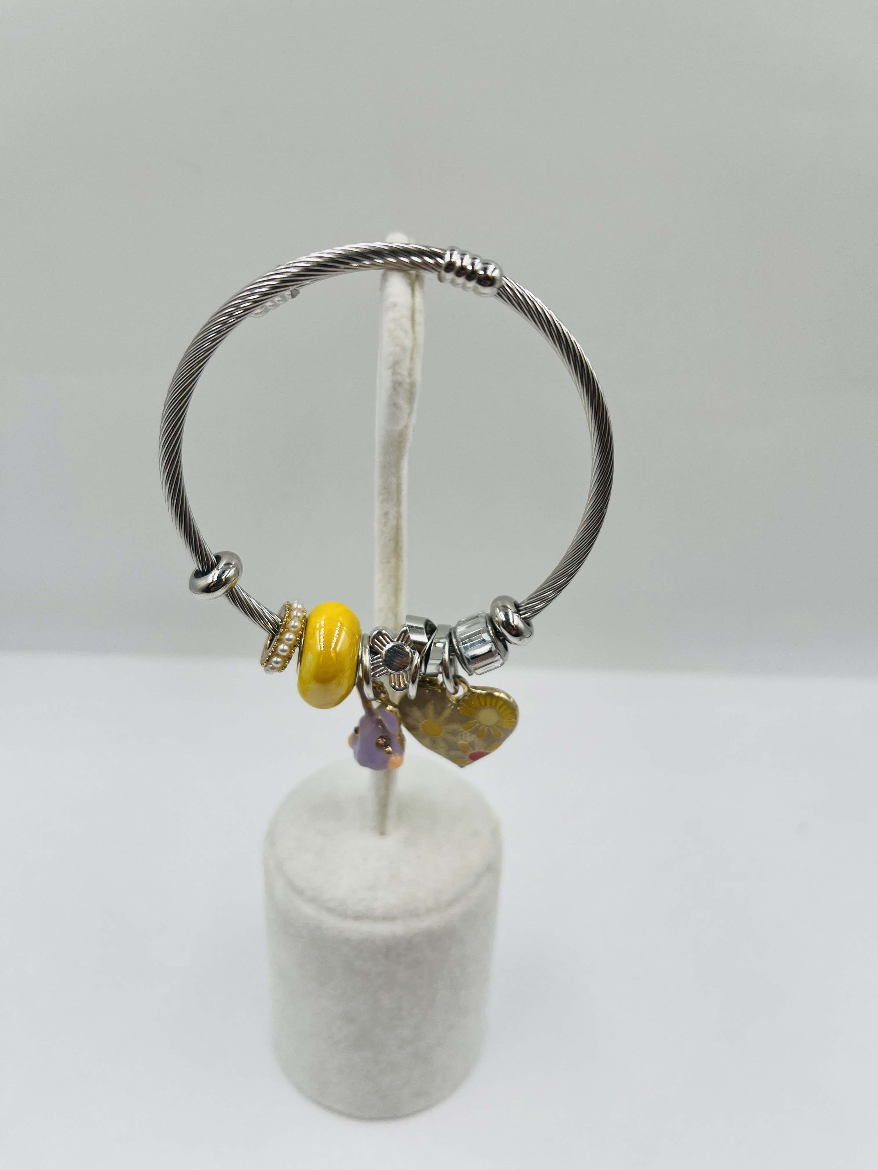 Sarı Renk Charm Pandora Model Bileklik