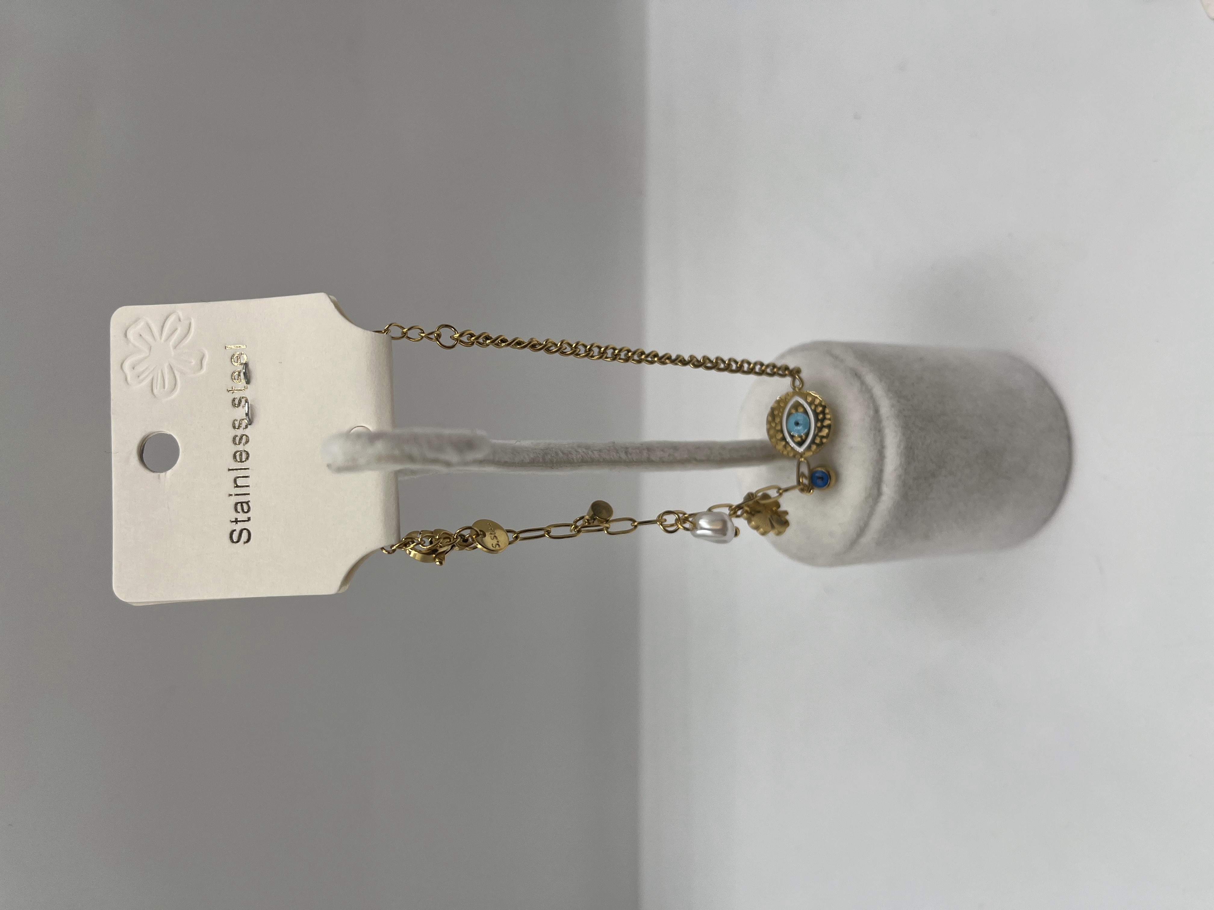 Nazar Boncuklu İncili Bileklik