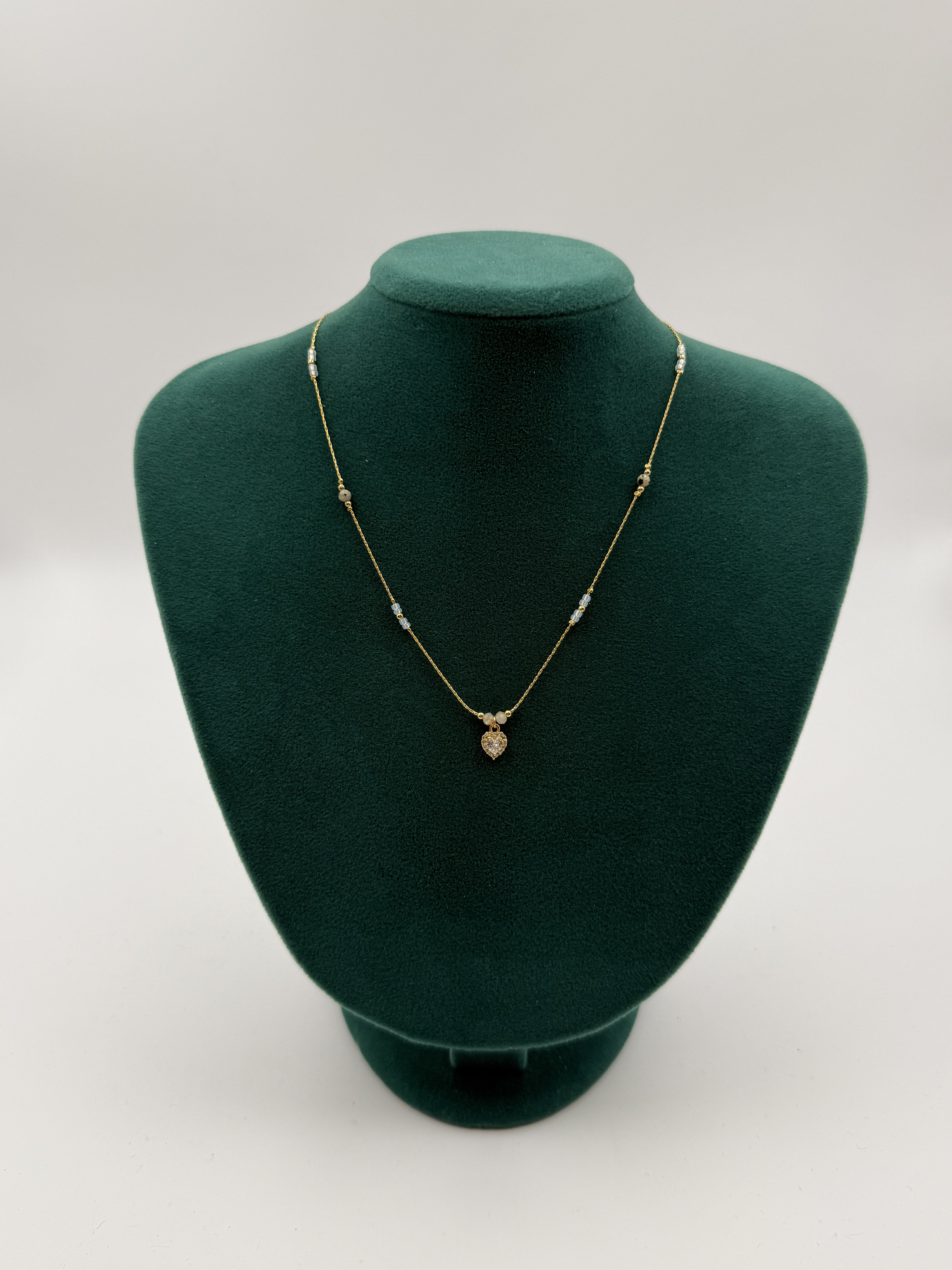 Taşlı Kalp Model Kolye KLY031