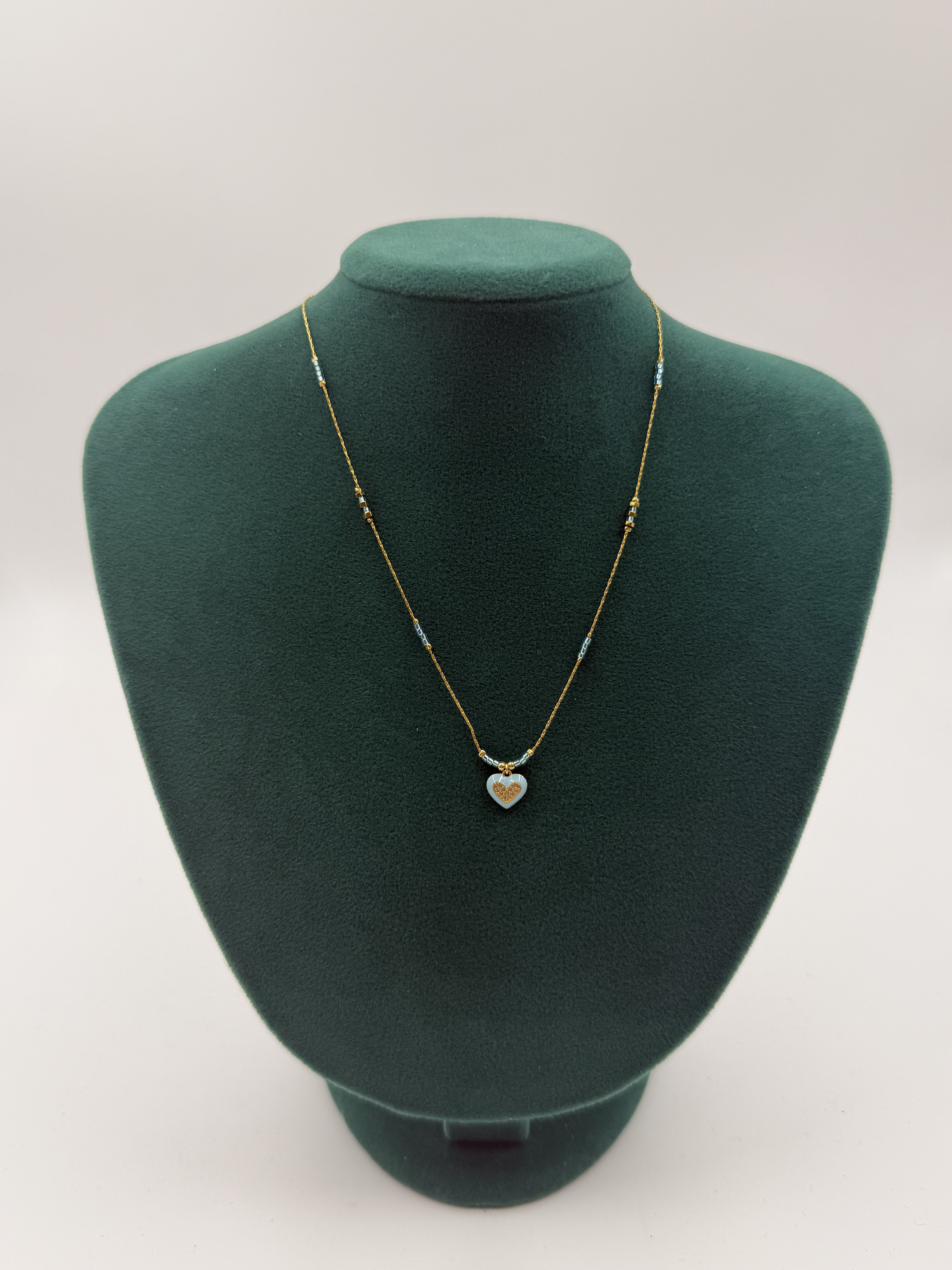 Mavi Kalp Model Kolye