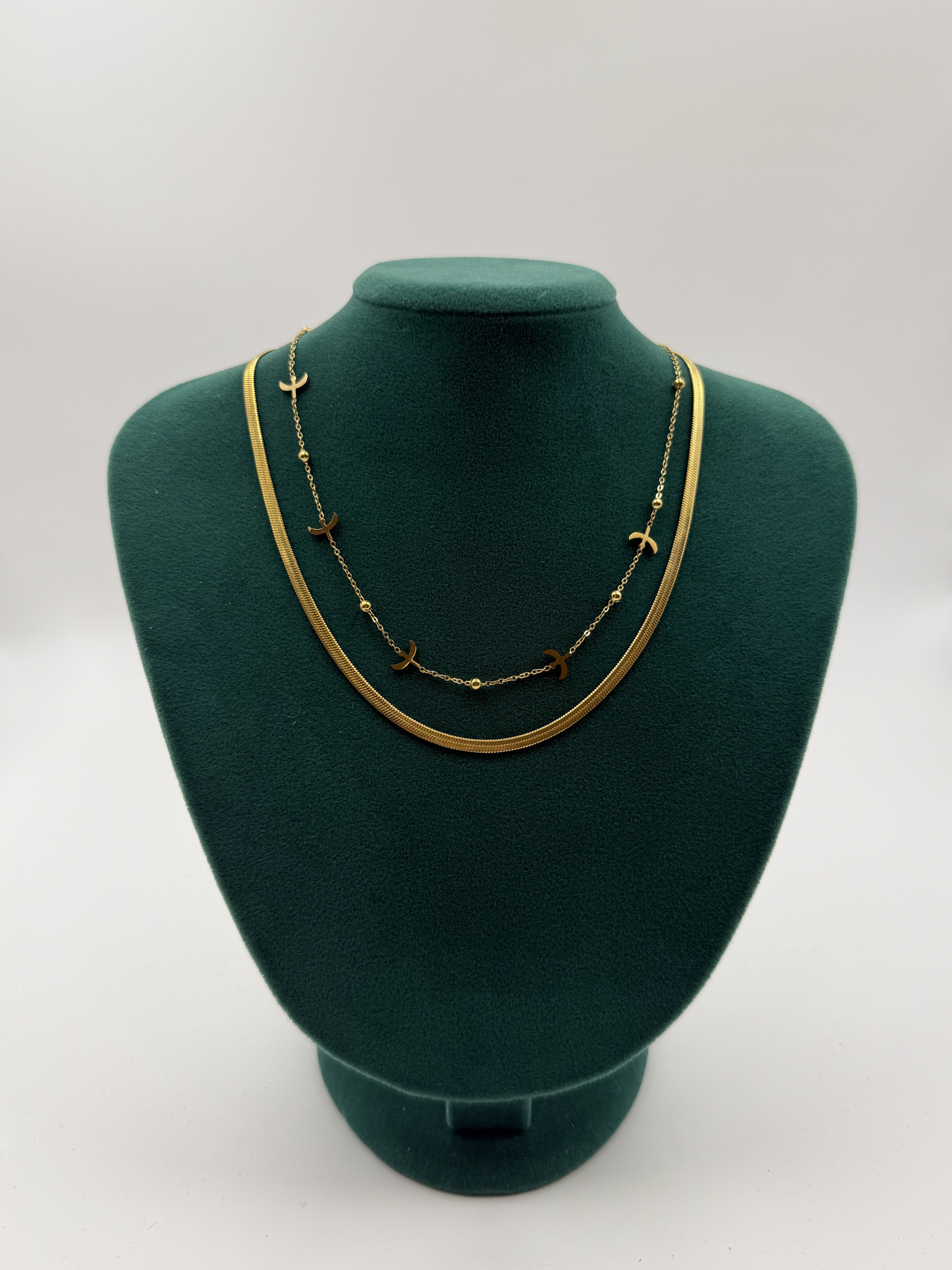 Kuş Model İkili İtalyan Zincir Kolye