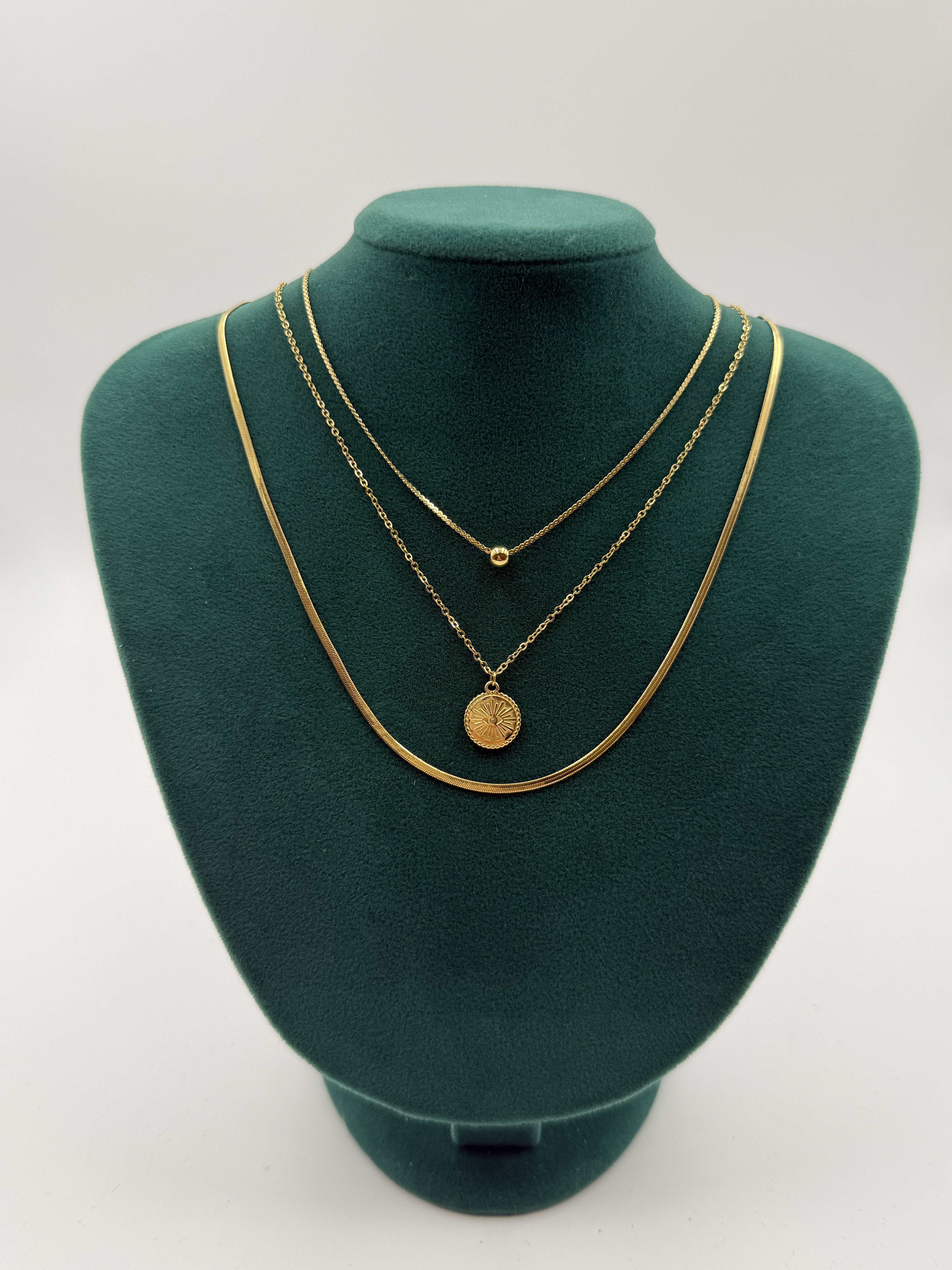 Üçlü İtalyan Zincir Model Kolye KLY058