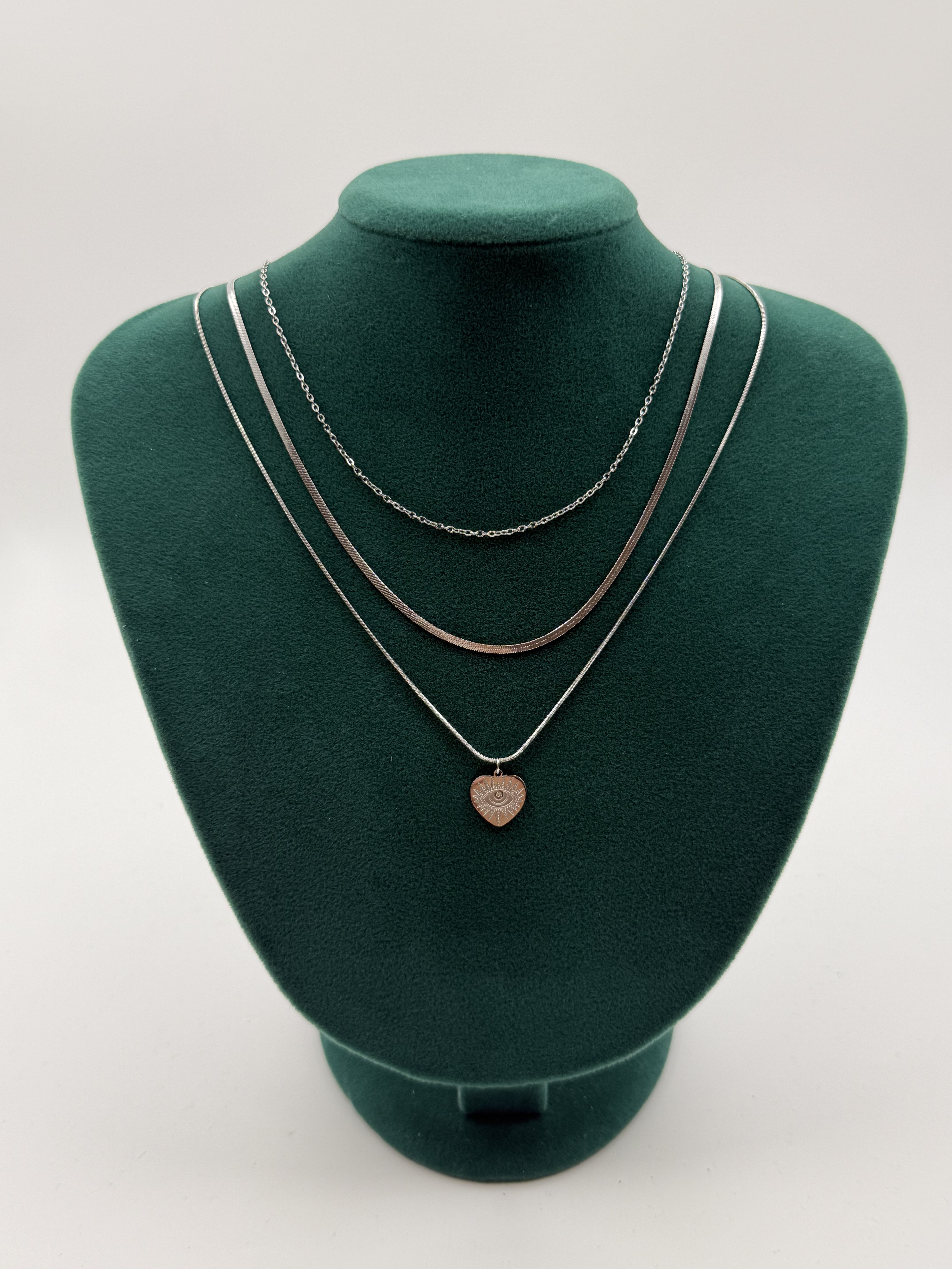 Üçlü İtalyan Zincir Model Kolye KLY057