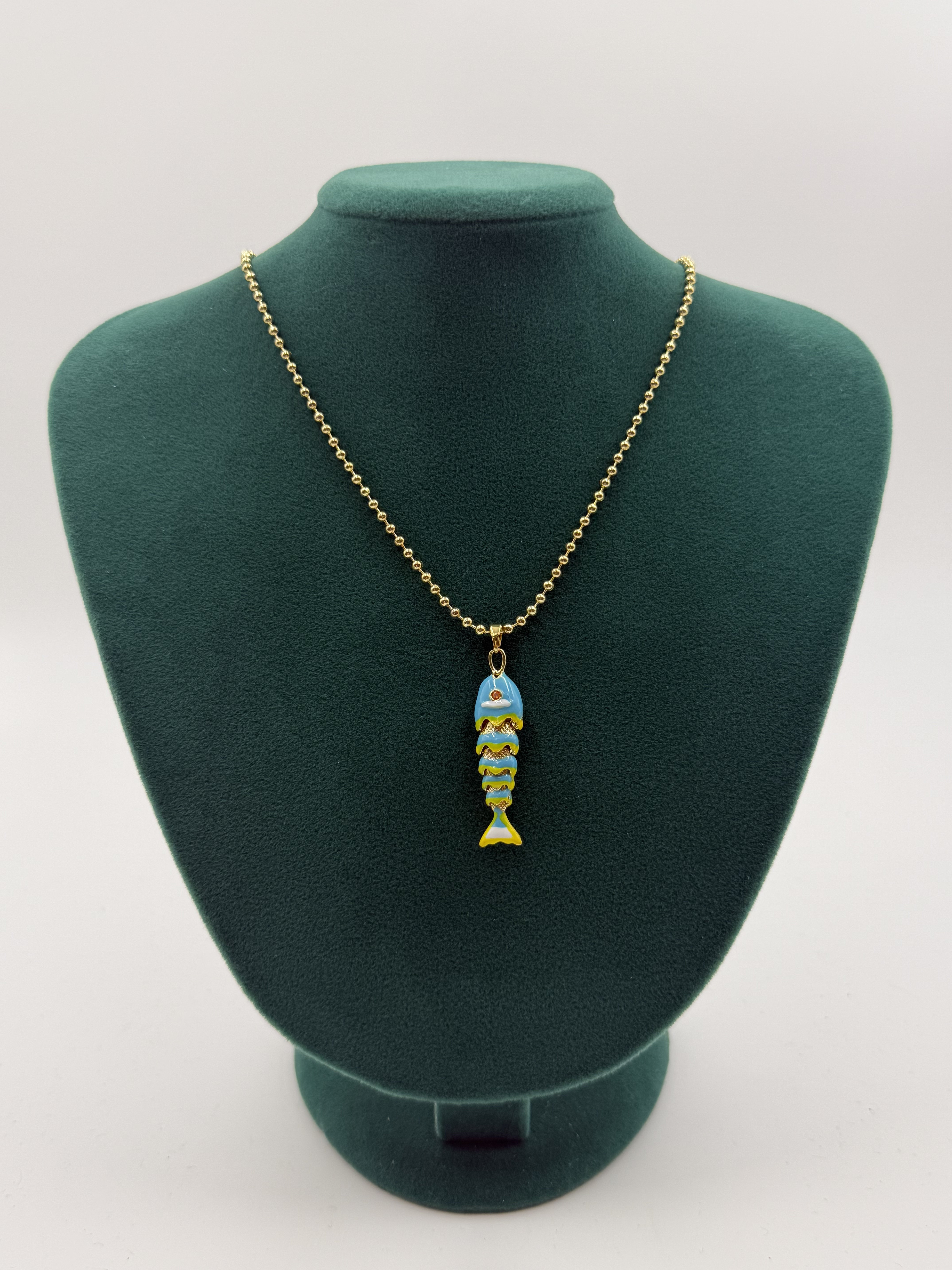 Mavi Balıklı Kolye