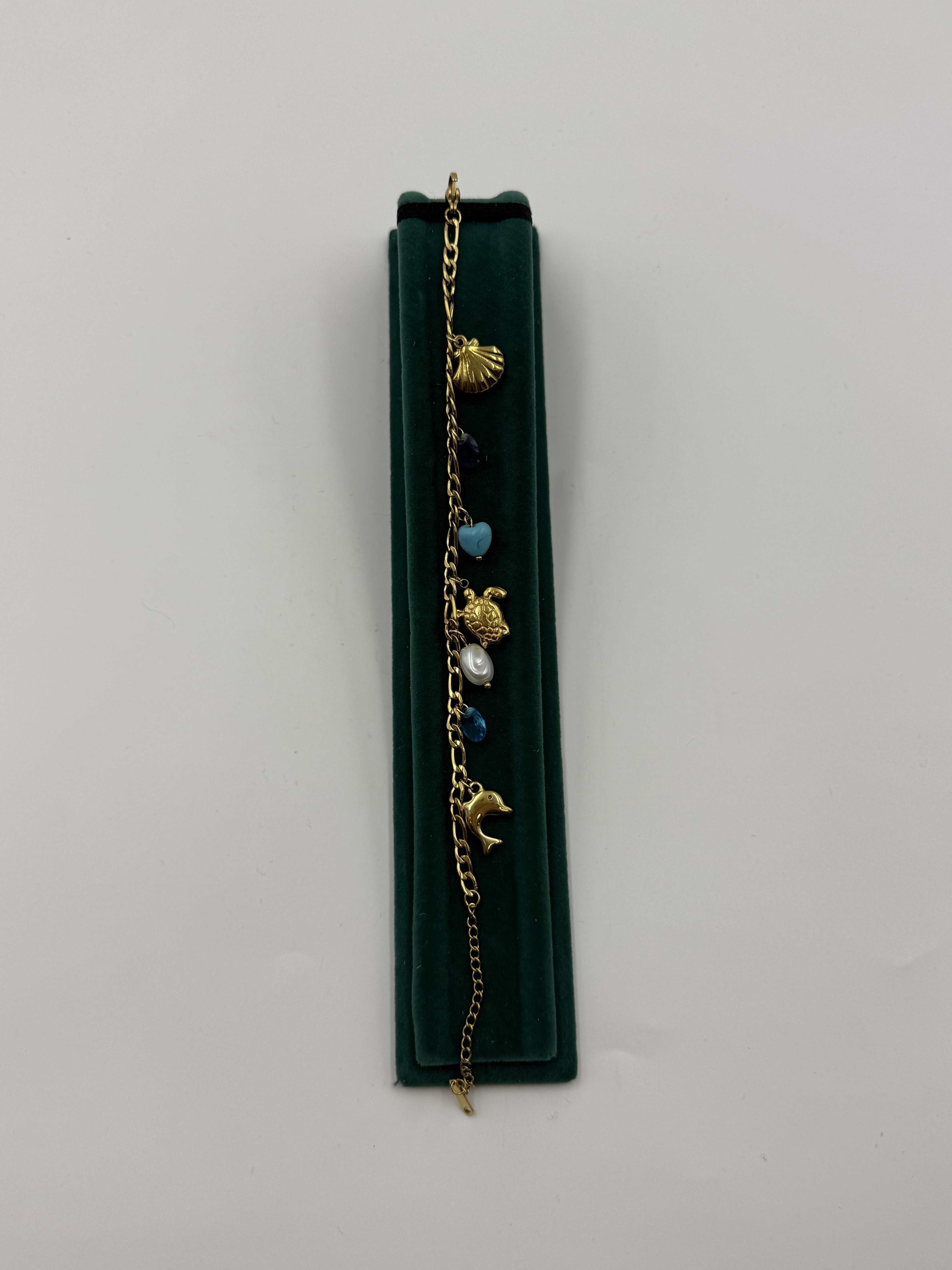 Deniz Kabuk Charmlı Zincir Bileklik