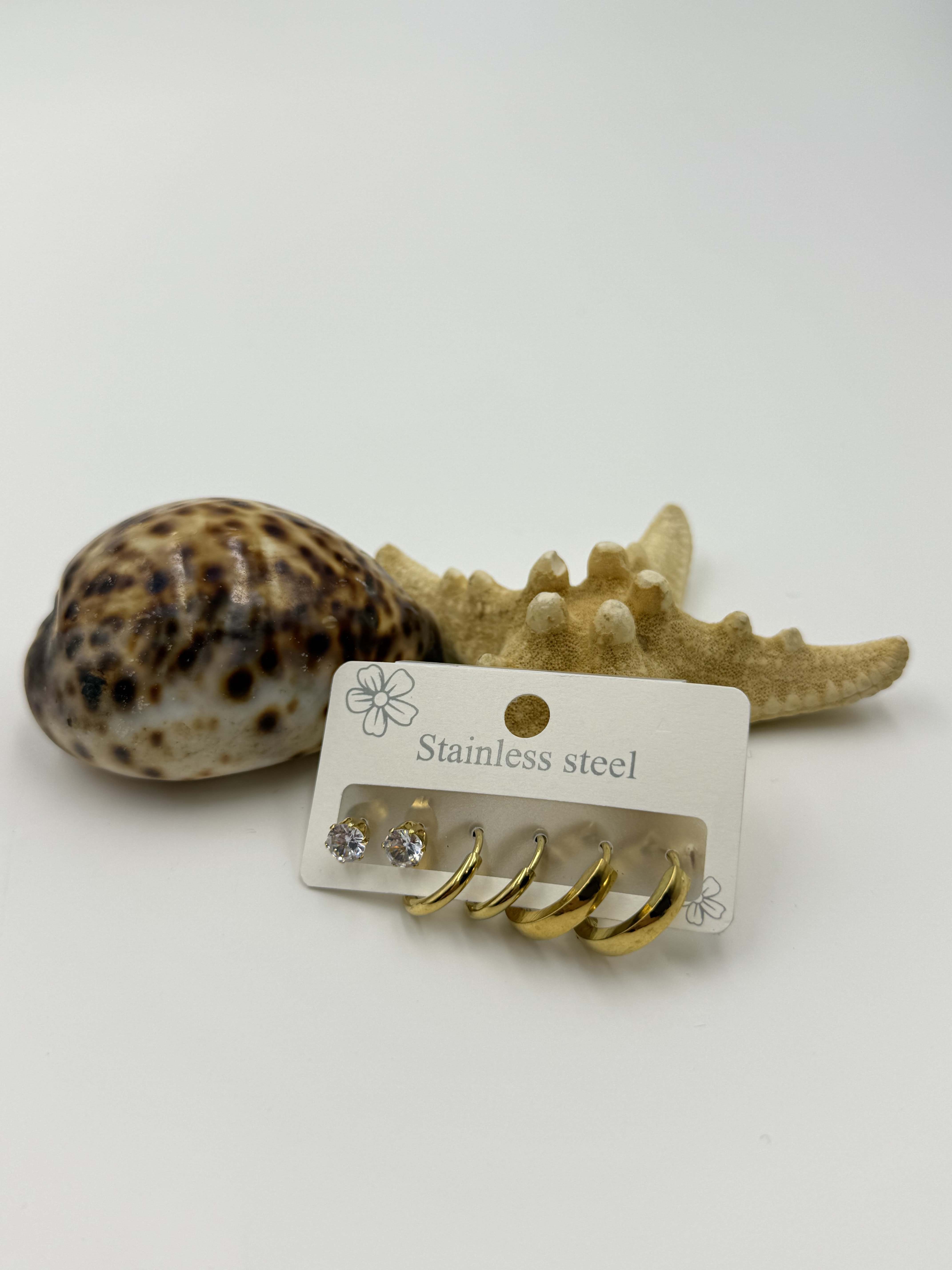 Gold Renk Halka Küpe Seti KP03