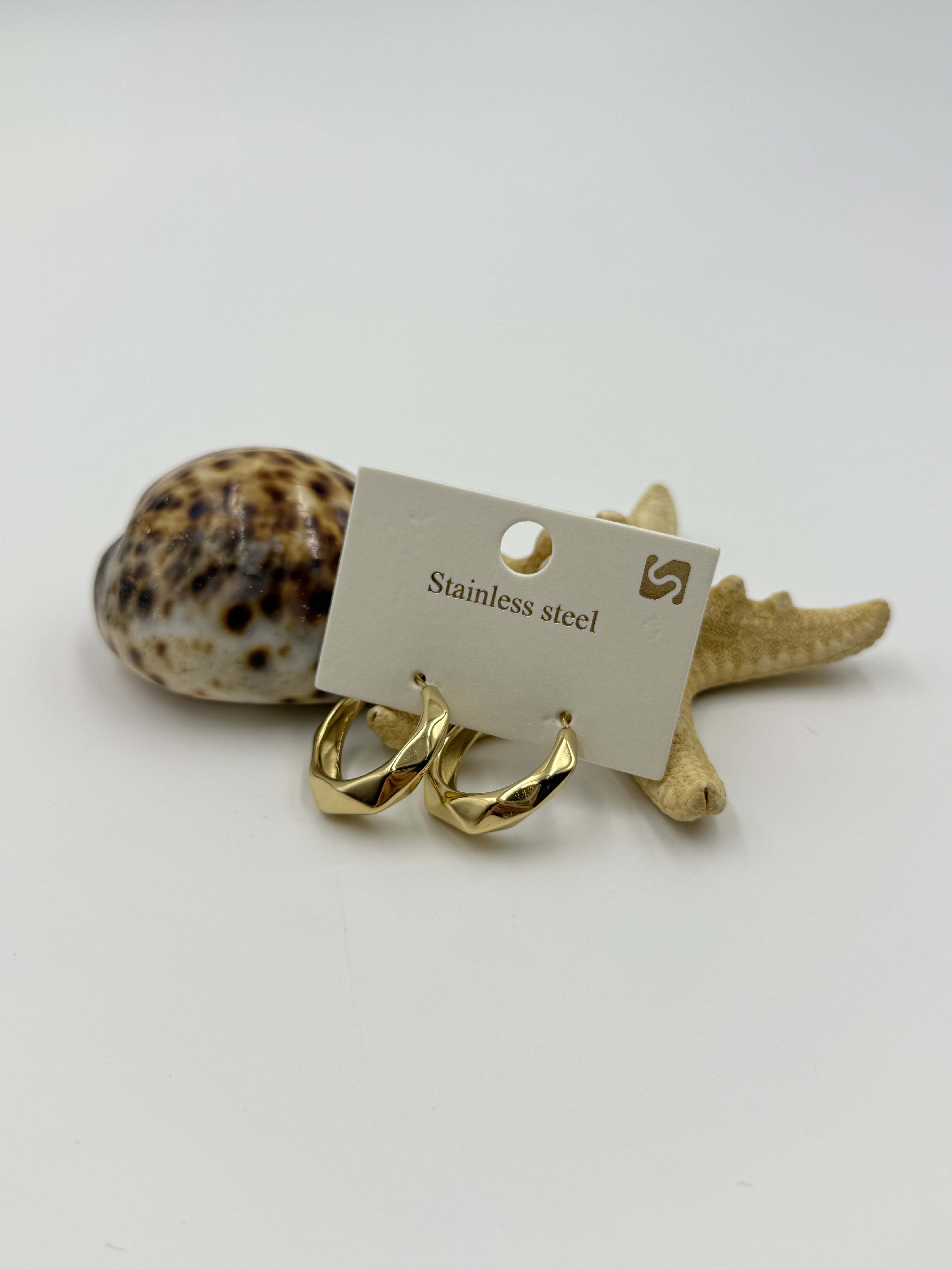 Altıgen Model Halka Küpe