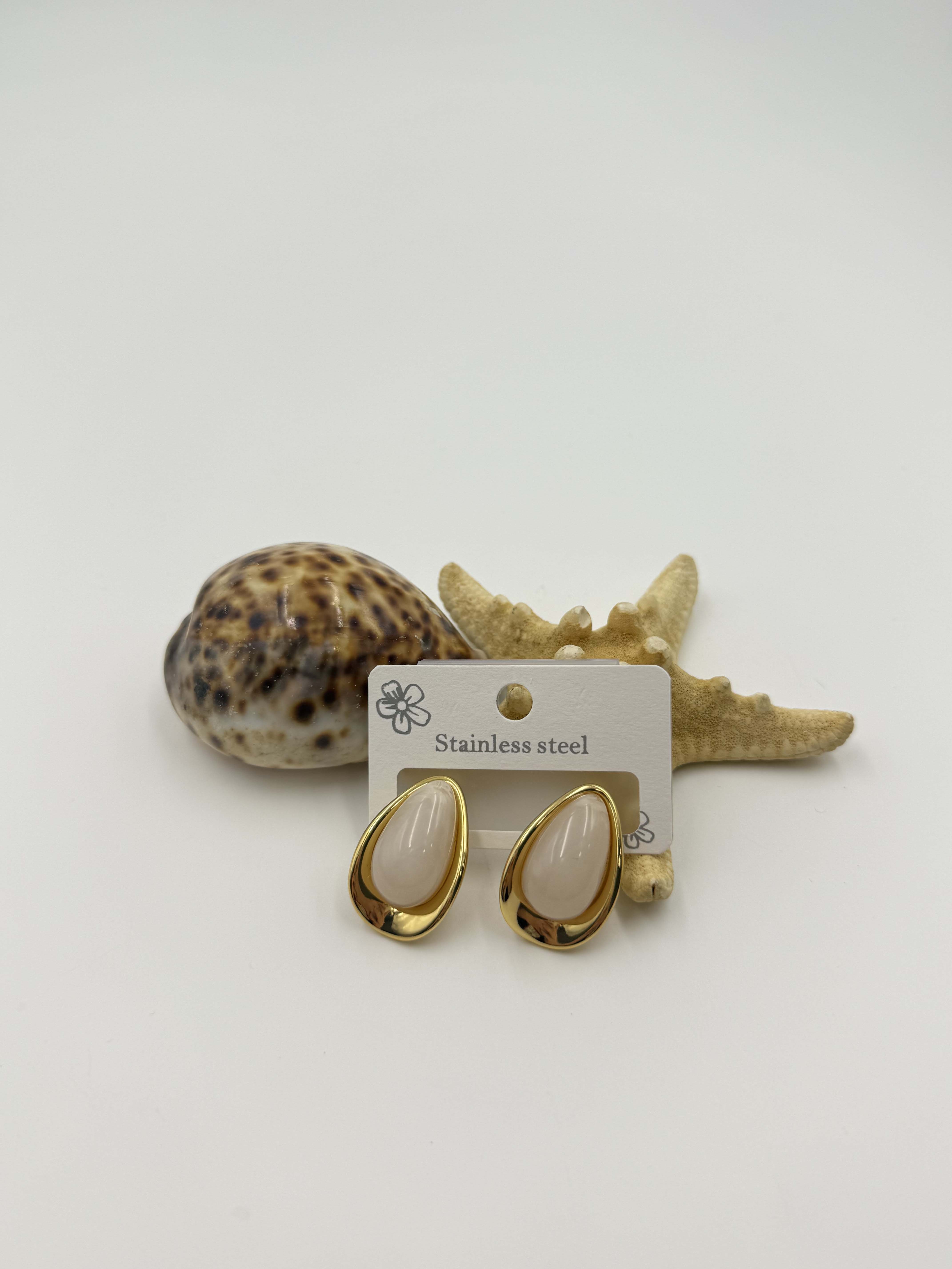 Damla Model Gold Detay Küpe