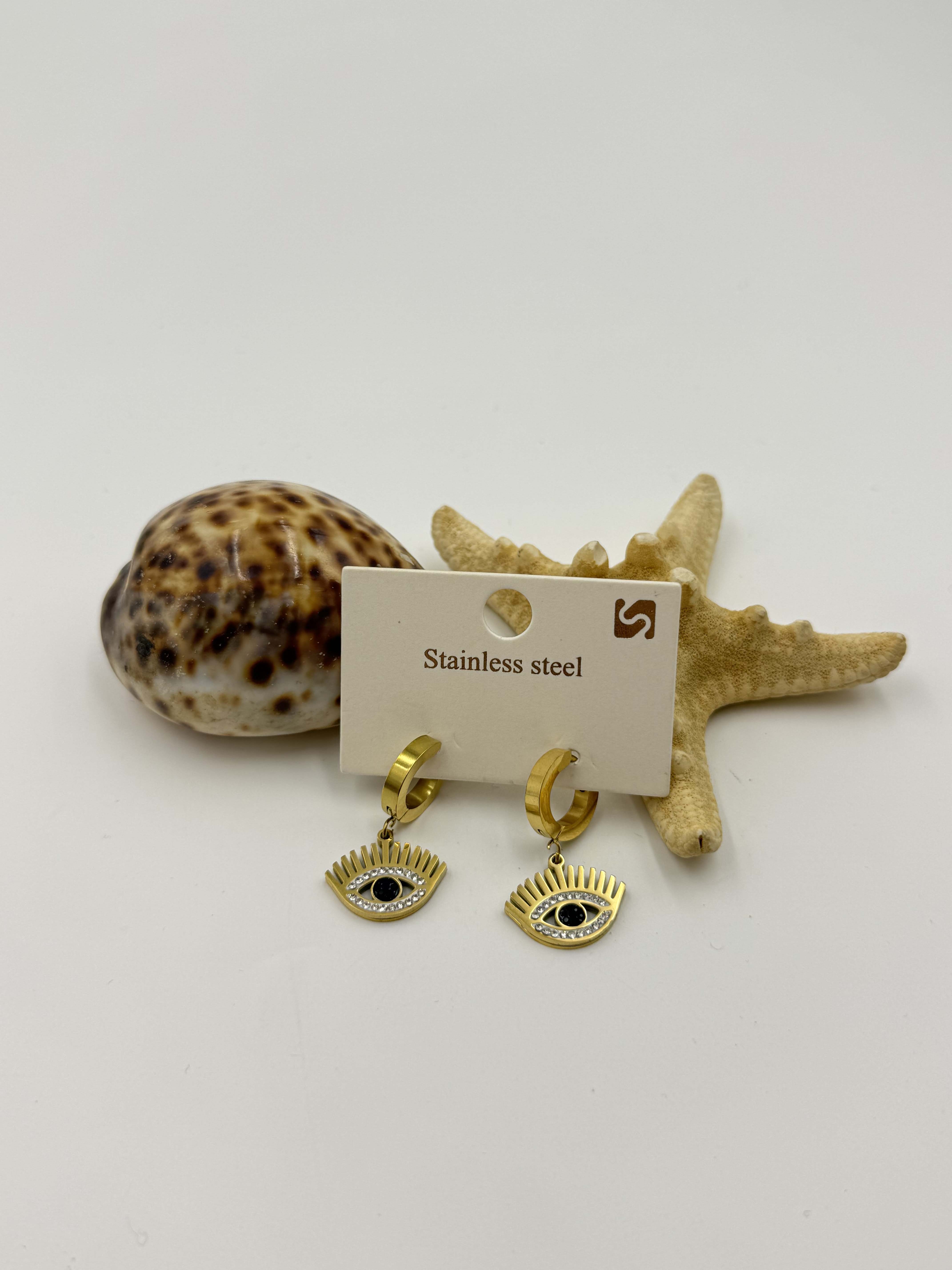 Göz Detaylı Sallantılı Küpe