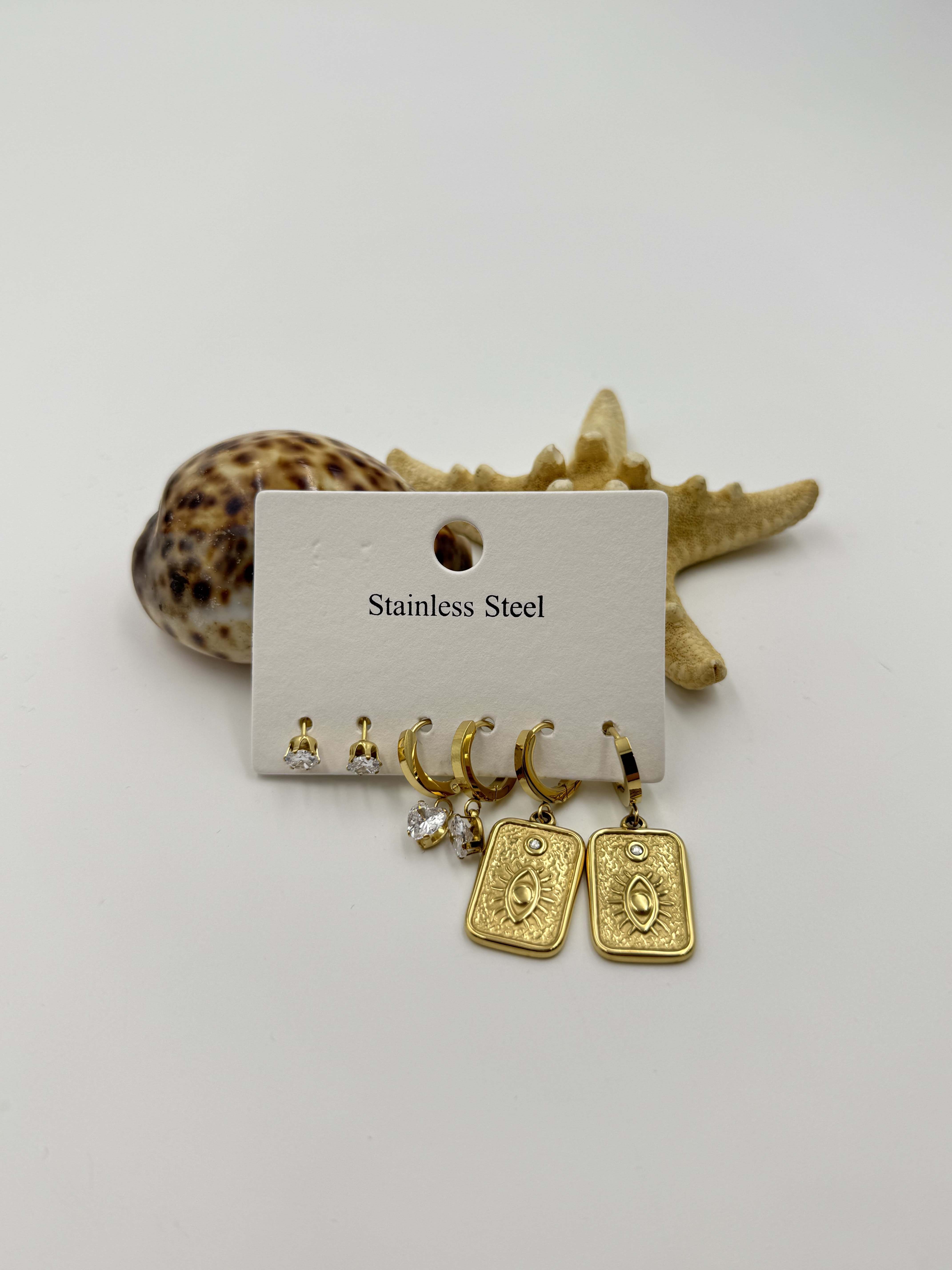 Gold Renk Küpe Set KP026