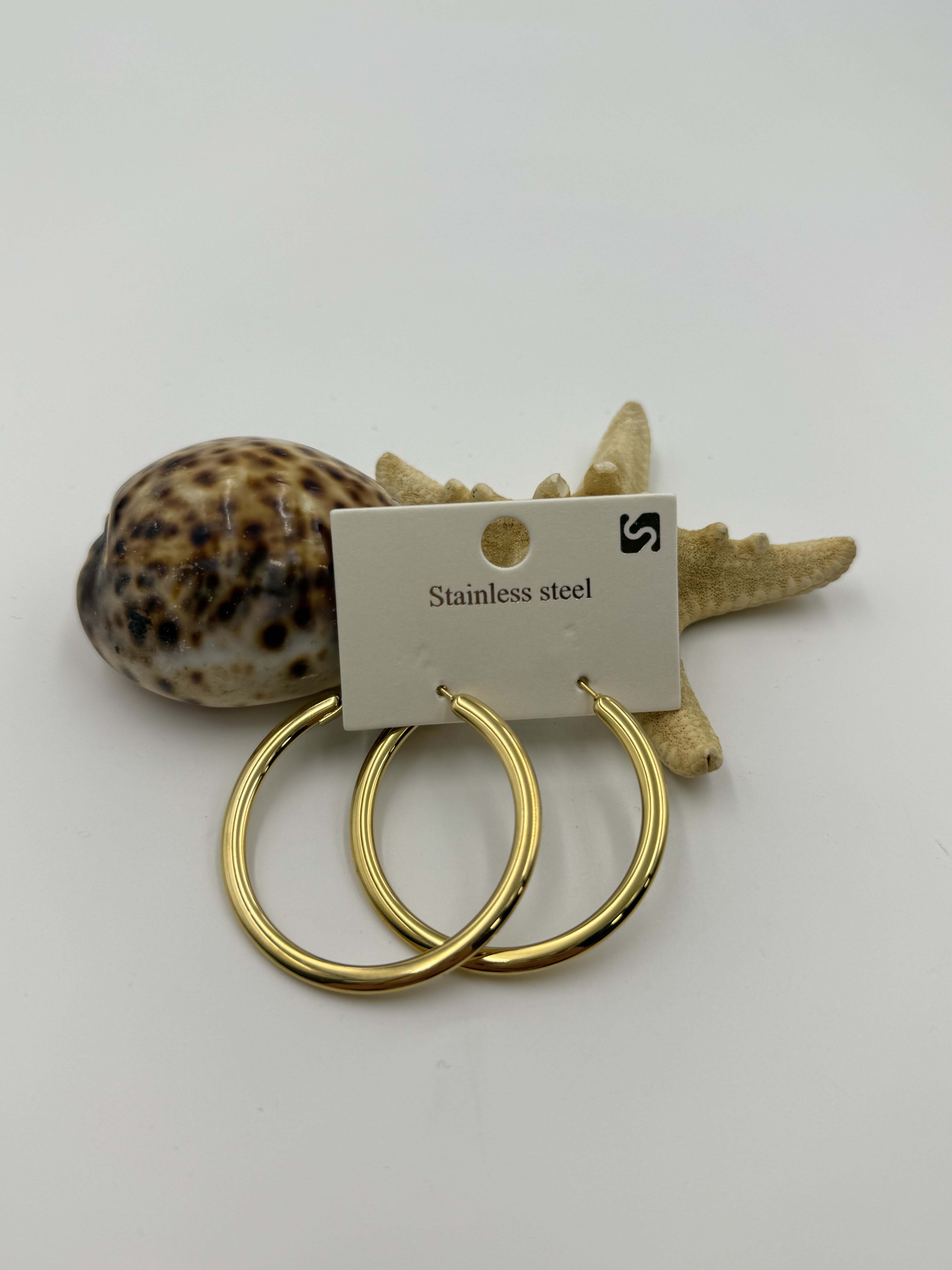 Gold Renk Halka Küpe KP01