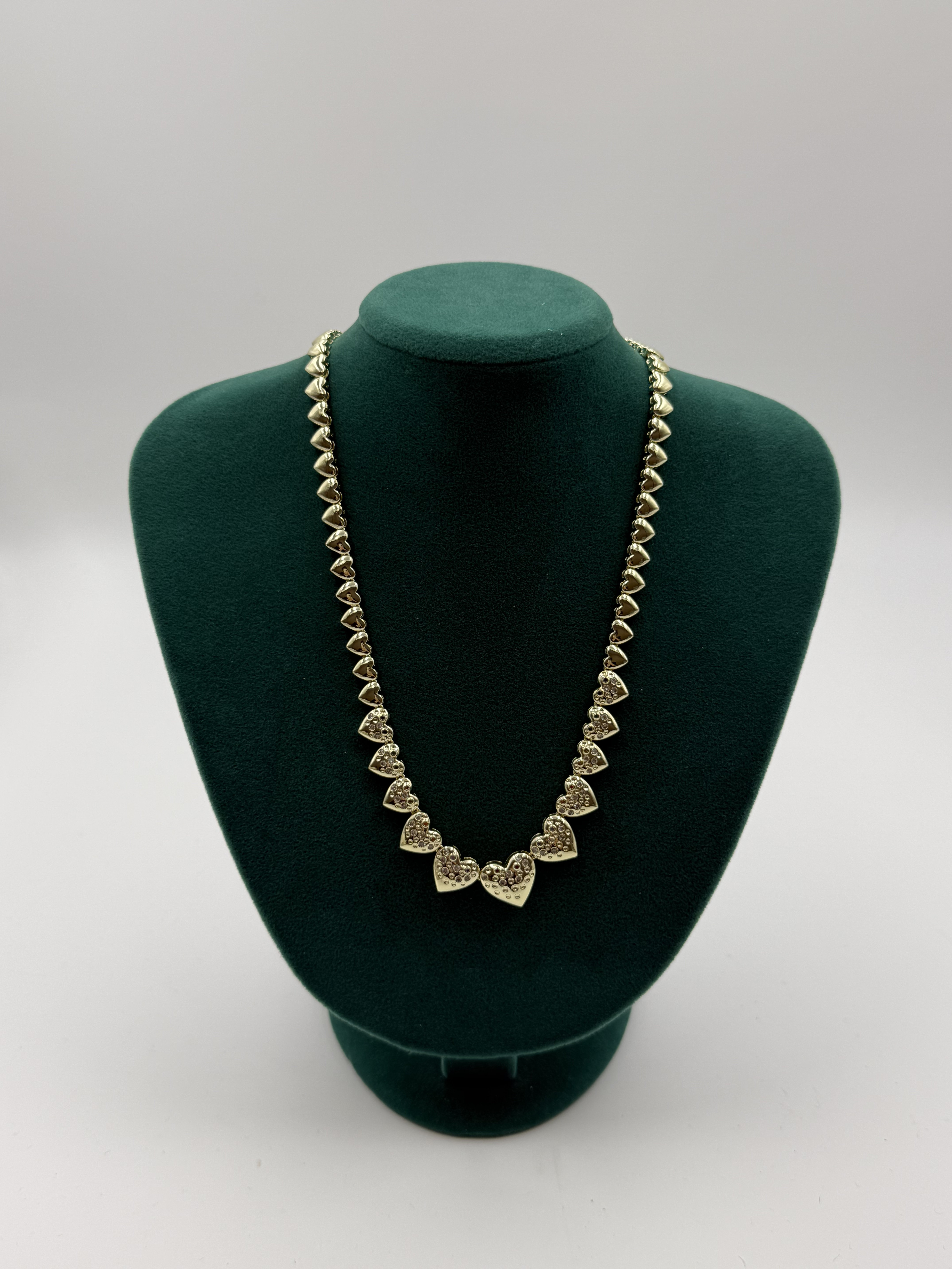 Kalp Tasarım Kalın Zincir Kolye