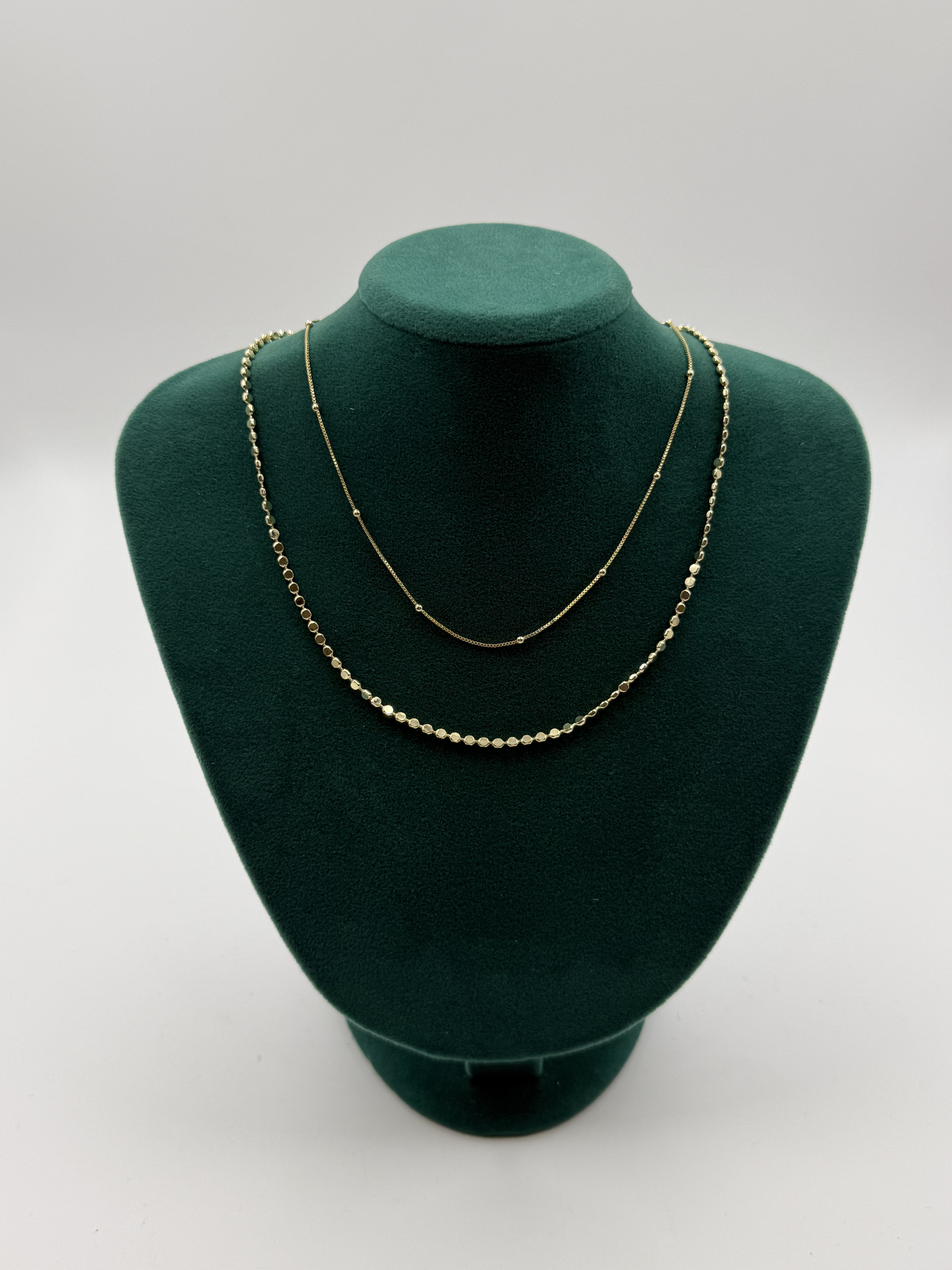 Gold Renk İkili Zincir Kolye