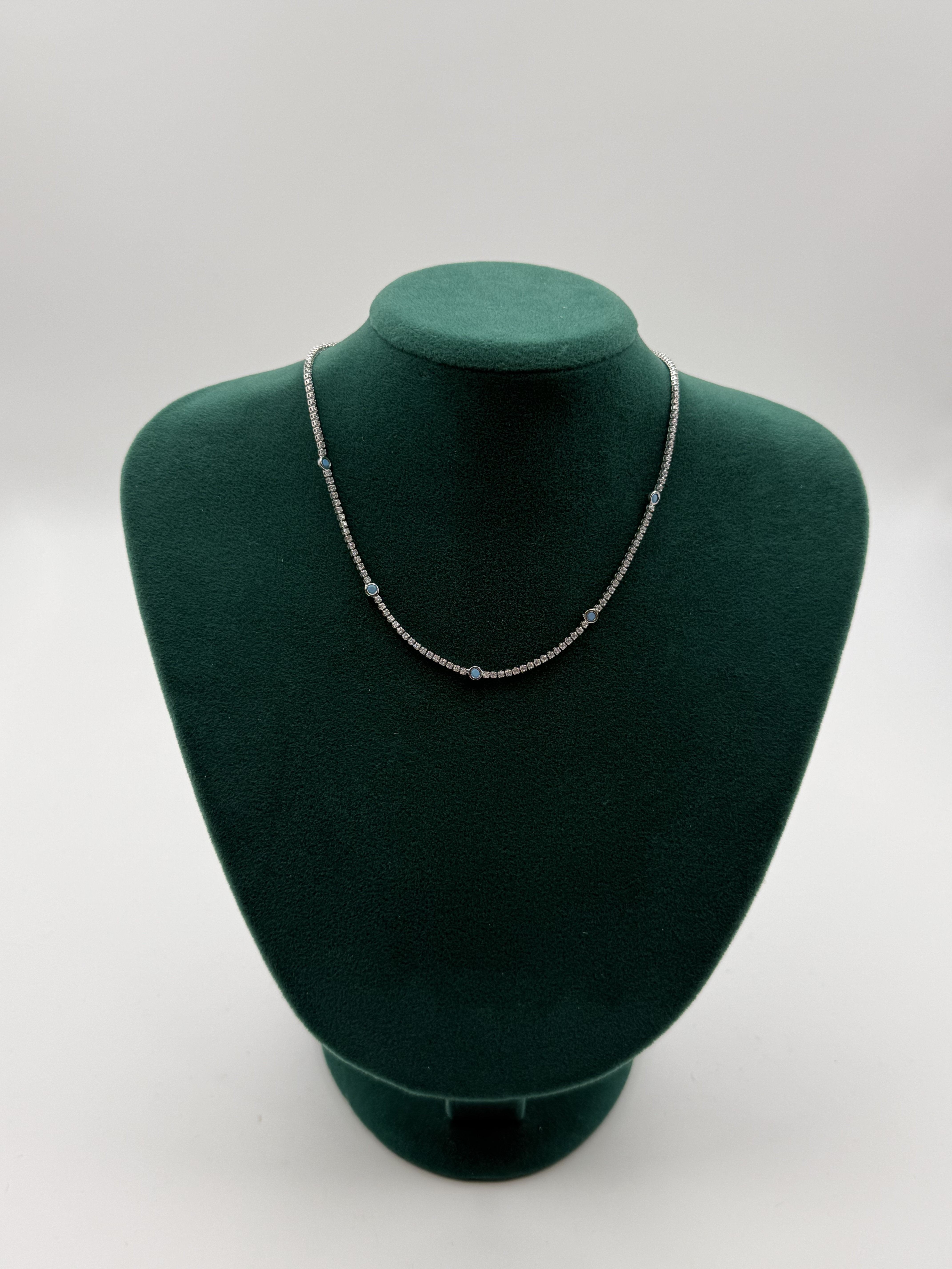 Mavi Boncuk Detaylı Su Yolu Kolye