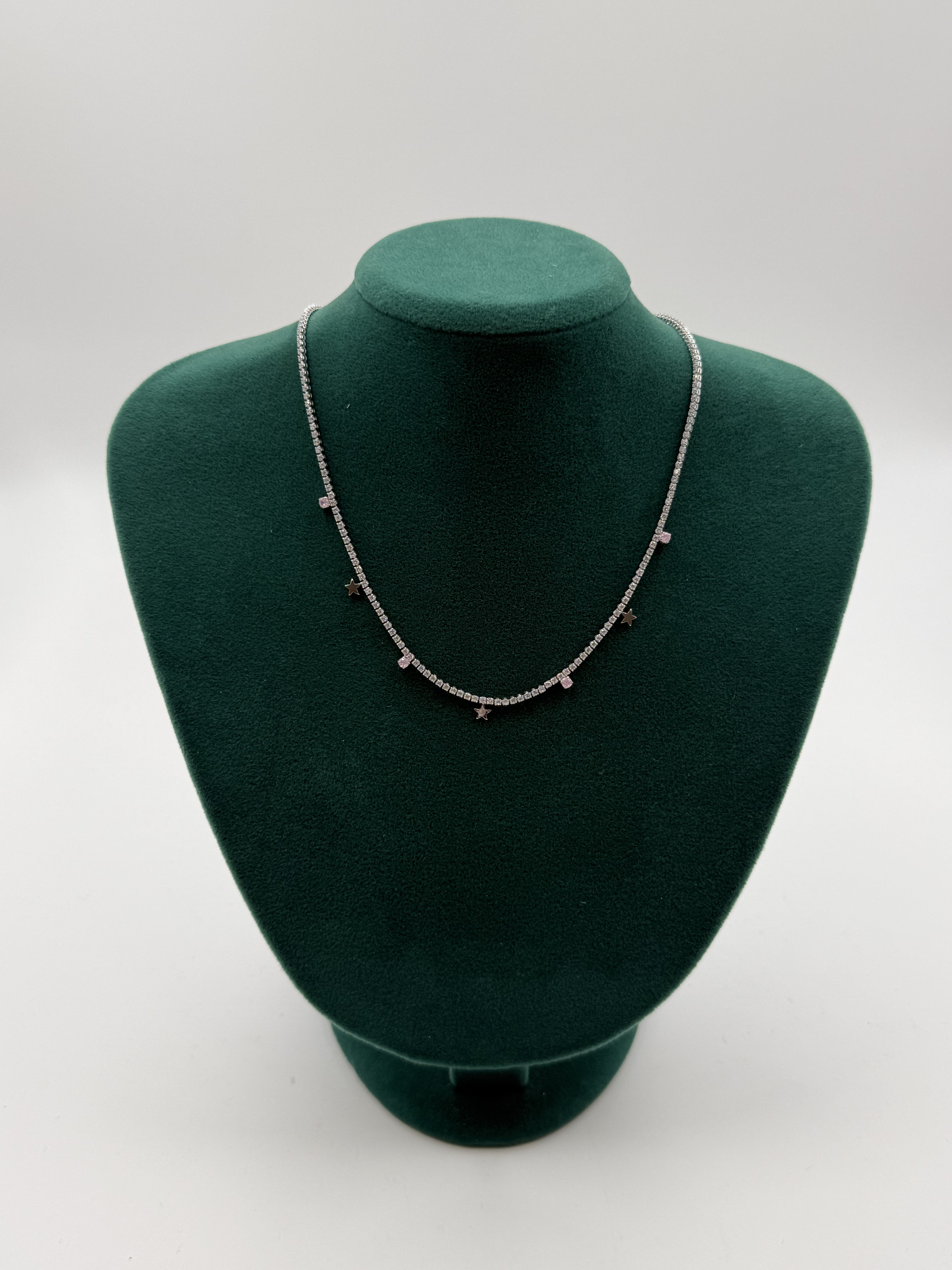 Taşlı Yıldız Model Su Yolu Kolye